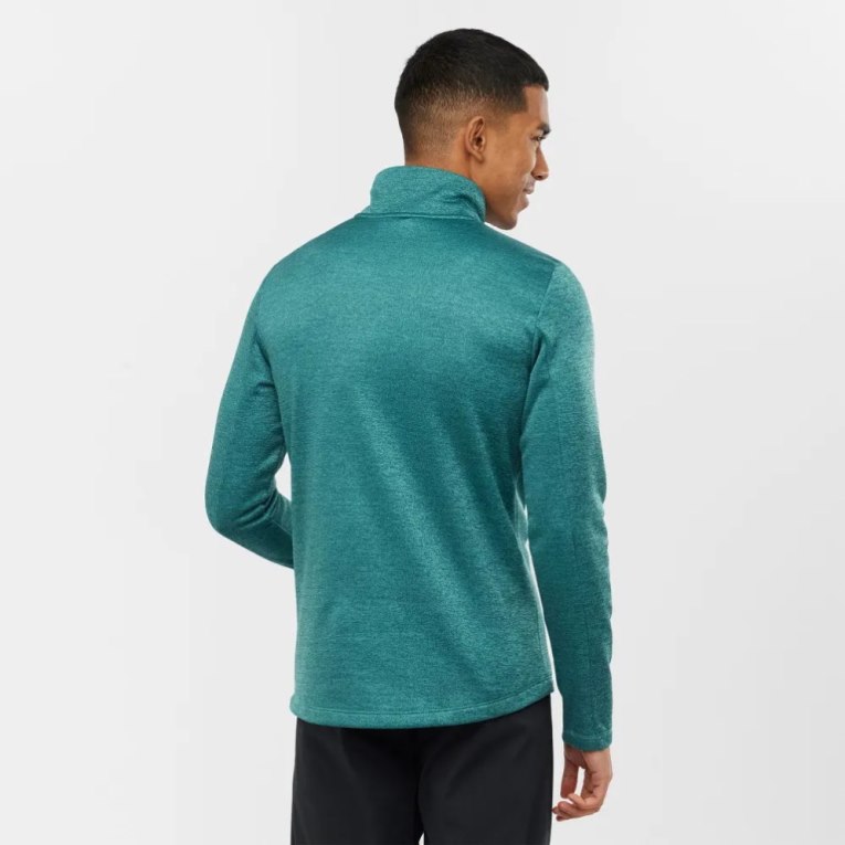 Turquoise Salomon Essential Lightwarm Seamless Half Zip Men's Sweatshirt | IE LD6942